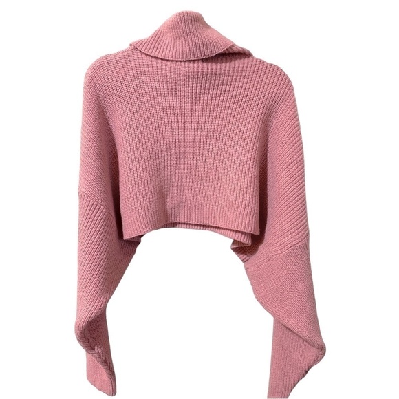 Alloy Apparel Ribbed Knit Turtleneck Sweater Cropped Barbicore Size XL…Y2K - Picture 7 of 9